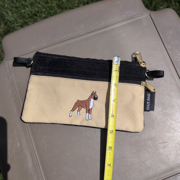 Dixie Bags Two Zipper Pouch With Boxer Dog Embroidered - Picture 6 of 6